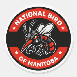 Adesivo Ave Nacional de Manitoba, Mosquito Engraçado de Wi