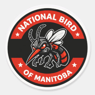 Adesivo Ave Nacional de Manitoba, Mosquito Engraçado de Wi