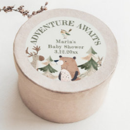 Adesivo Aventura aguarda Chá de fraldas de Sage com animai