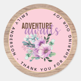 Adesivo Aventura Aguarda Chá de fraldas Roxo Roxo