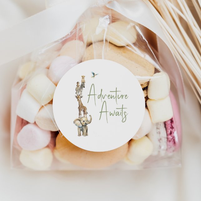 Adesivo Aventura Animais Safari Selva Aguarda Favor (Criador carregado)