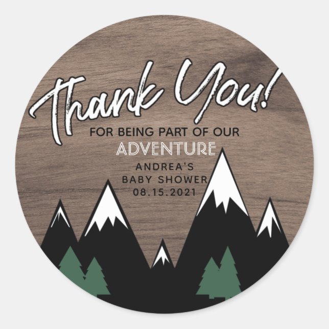 Adesivo AVENTURA, CHÁ DE FRALDAS, BABY BOY, OH BOY Convite (Frente)