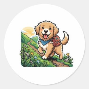 Adesivo Aventura de Caminha de Cachorrinho Retriever Doura