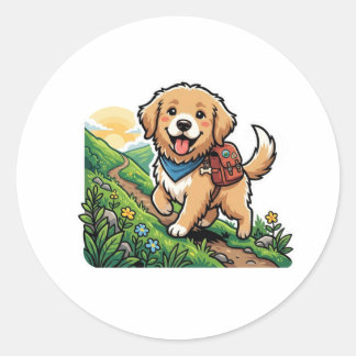 Adesivo Aventura de Caminha de Cachorrinho Retriever Doura