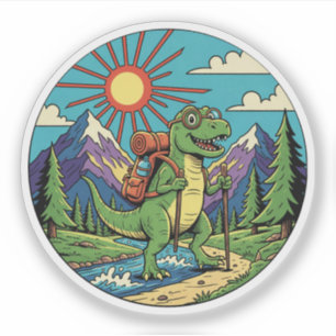 Adesivo Aventura de Dinossauro Hiker - Trilha de Dinossaur