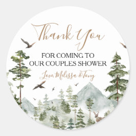 Adesivo Aventura de Inverno Aguarda Casal Shower Obrigado
