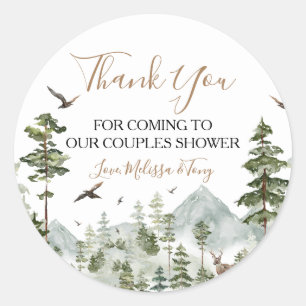 Adesivo Aventura de Inverno Aguarda Casal Shower Obrigado
