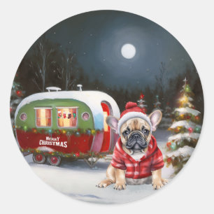 Adesivo Aventura de Natal do Winter French Buldogue Carava