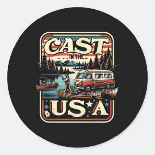 Adesivo Aventura De Pesca Vintage Nos Eua