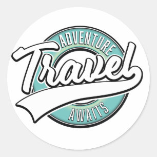 Adesivo Aventura de Viagem Espera logotipo vintage