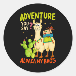 Adesivo Aventura Divertida Você Diz Alpaca Minhas Sacolas