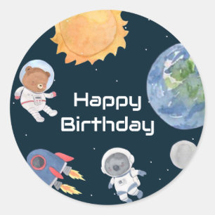 Adesivo Aventura Espacial: Planetas e Astronautas Animais