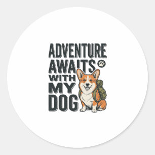 Adesivo Aventura Espera Com Meu Cachorro Design de Caminha