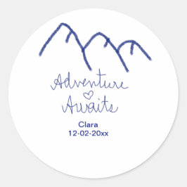 Adesivo Aventura espera coração da montanha azul adicionar