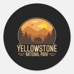 Adesivo Aventura no Parque Nacional de Yellowstone Retro V