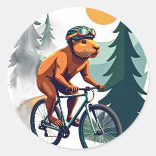 Adesivo Aventura Retro de Ciclismo de Montanha do Capivara