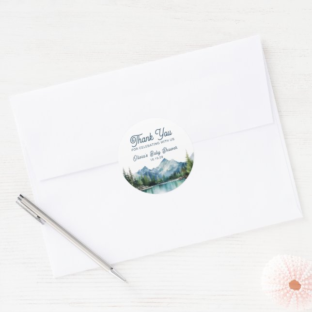 Adesivo Aventura Rústica de Montanha da Floresta de Aquare (Envelope)