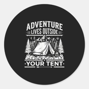 Adesivo Aventura vive fora da tenda camping trilhas -