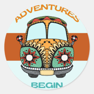 ADESIVO AVENTURAS BOHO INICIAM LUA DE MEL