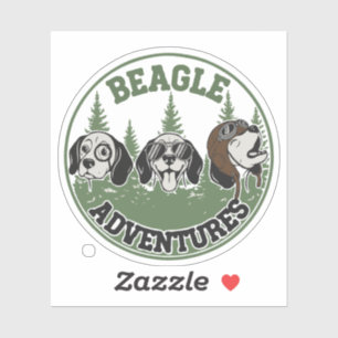 Adesivo Aventuras Divertidas do Trio Beagle Cachorro de