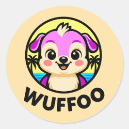 Adesivo Aventuras Wuffoo Animação de cachorrinho Kawaii fo