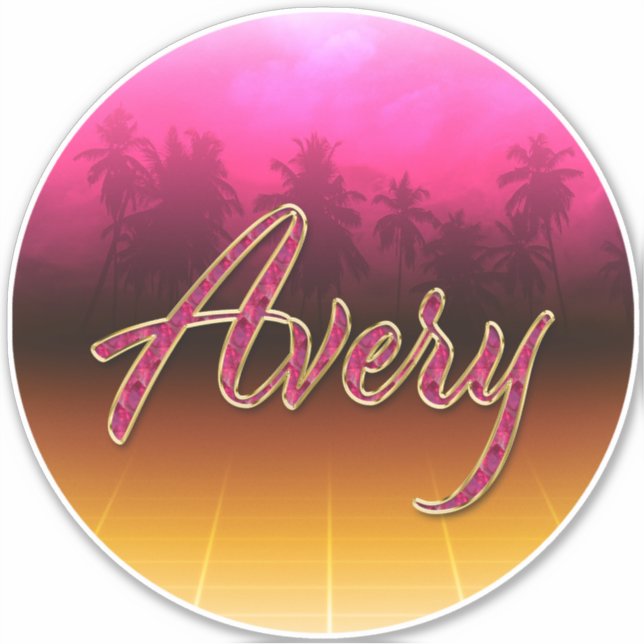 Adesivo Avery Vorname Name golden pink Aufkleber Sticker (Frente)