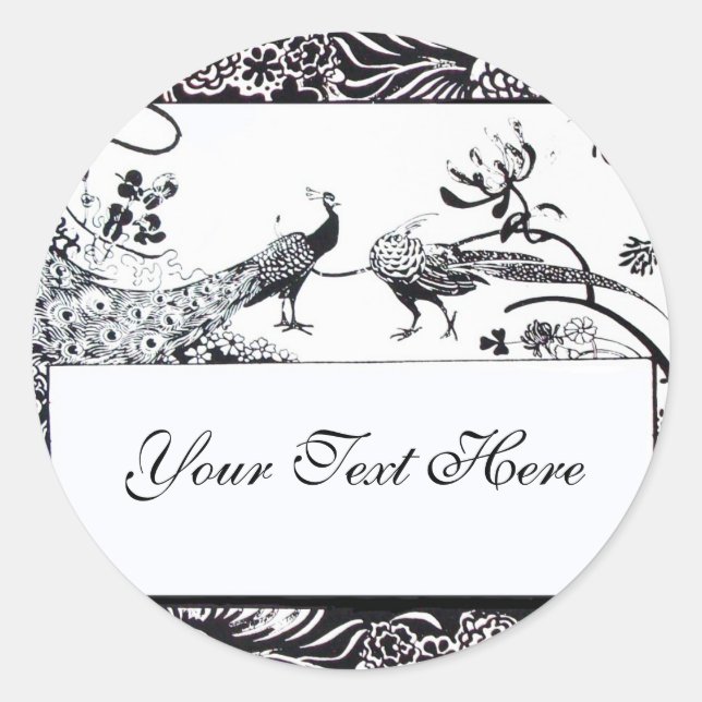 Adesivo AVES DE AMOR DE CASAMENTO, preto e branco (Frente)
