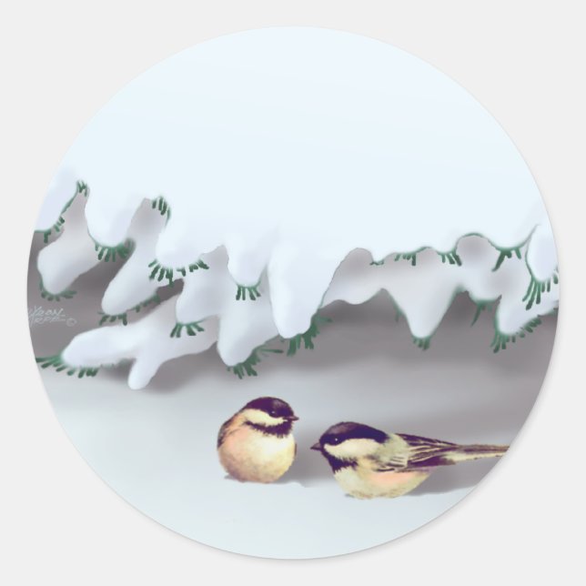 Adesivo AVES DE NEVE por SHARON SHARPE (Frente)