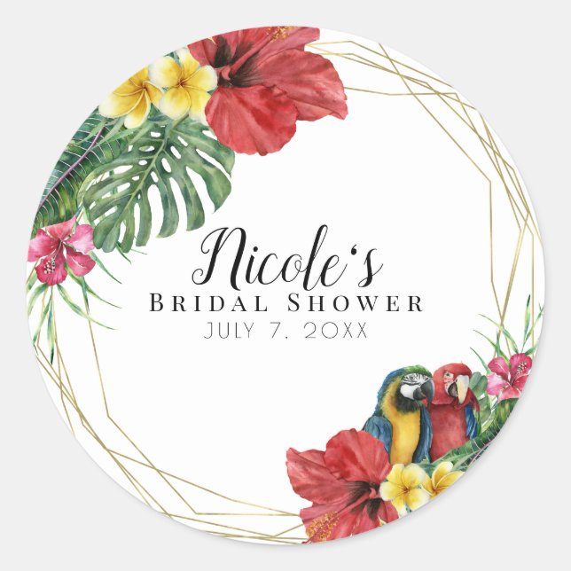 Adesivo Aves de Paraíso das Ilhas Tropicais Botânicas (Frente)