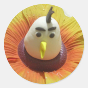 Adesivo Aves Esculpidas na Impressão de Arte de Girassol