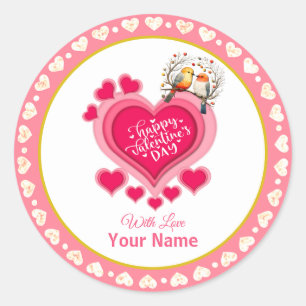 Adesivo Aves românticas no Dia de os namorados e Coração d