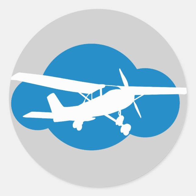 Adesivo Aviação no céu azul (Frente)