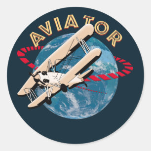 Adesivo Aviador viajando pelo mundo