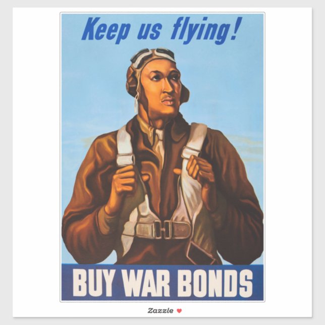 Adesivo Aviadores Afro-Americanos Combatem Pilotos do WW2 (Folha)