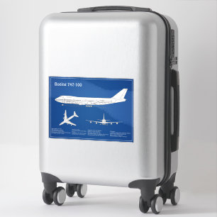 Adesivo Avião 747 - Plano de desenho do avião ABD