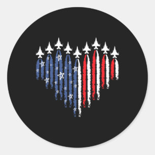 Adesivo Avião a Jato de Caça Retro Bandeira Americana Cora