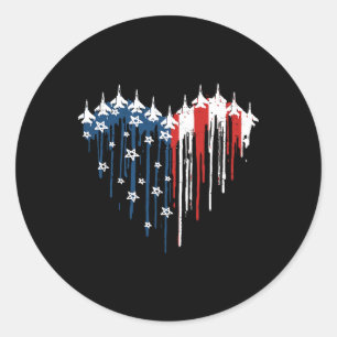 Adesivo Avião a Jato de Combate Retro Bandeira Americana C