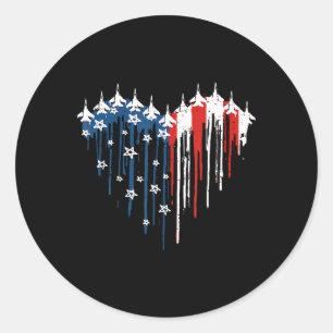 Adesivo Avião a Jato de Combate Retro Bandeira Americana C
