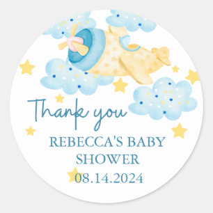 Adesivo Avião amarelo para cima e para fora Obrigado