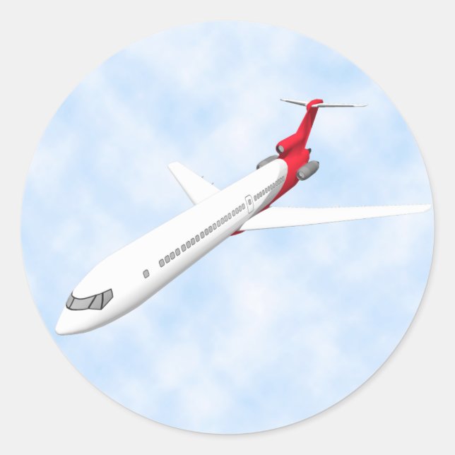 Adesivo Avião comercial a jato: modelo 3D: (Frente)