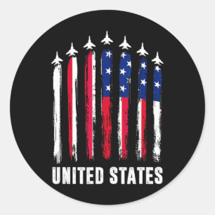 Adesivo Avião De Jato De Combatente Retroativo Usa Bandeir