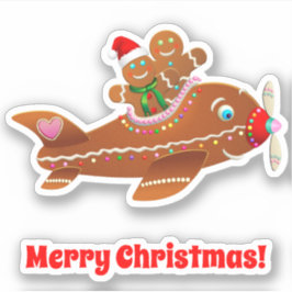 Adesivo Avião Gingerpão de Natal