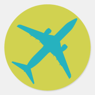 Adesivo Avião Gráfico em Azul Água
