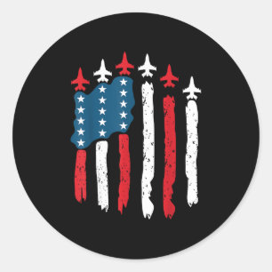 Adesivo Avião Jet-Avião Usa Bandeira 4 De Julho Patrioti