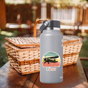 Adesivo Avião legal e pôr do sol, estilo Vintage Retro Sim