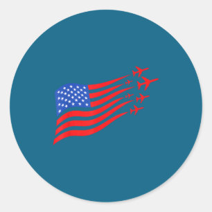 Adesivo Avião Patriótico Bandeira Americana EUA