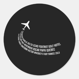 Adesivo Avião Piloto Alfabético Fonético