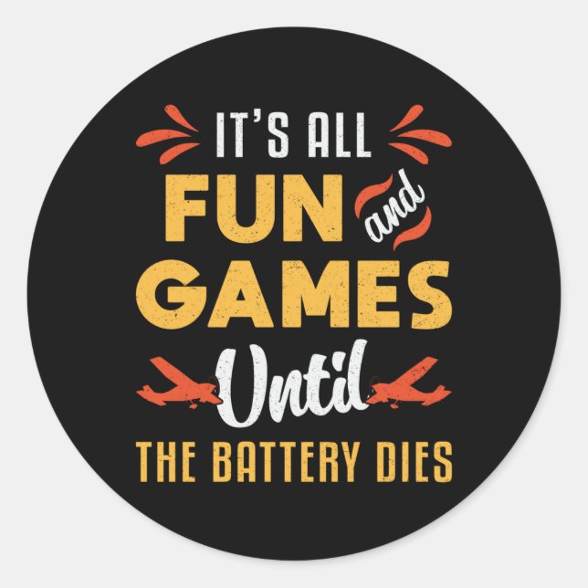 Adesivo Avião RC É Divertido E Jogos Piloto Engraçado Aviõ (Frente)