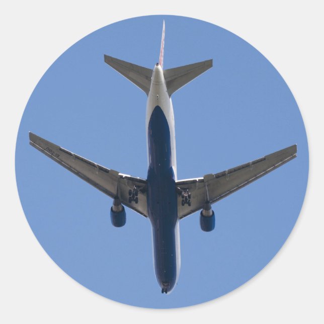 Adesivo Avião solteiro sobre o fundo do céu azul (Frente)