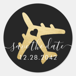 Adesivo Avião - Viagem Romântico Destino Salvar a Data